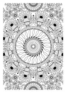 Libre Mandala Para Colorear : Vegetación