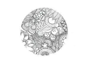 Mandala Sobre El Tema De La Naturaleza, Sin Contorno