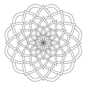 Mandala Abstracto Sencillo De Líneas Finas