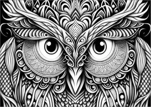 Cabeza de búho con ojos penetrantes