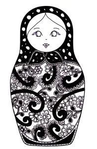 Muñeca Rusa Bonita Con Motivos Florales