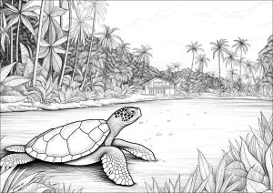 Tortuga En Una Playa