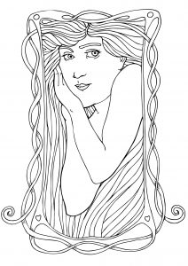 Donna semplice in stile Art Nouveau