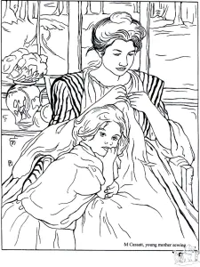 Mary Cassatt   Giovane Madre Che Cuce