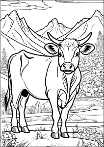 Una Bella Mucca In Montagna