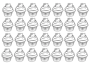 Cupcake Di Hello Kitty Da Stampare E Colorare