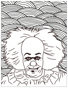 horror-colorare-pagina-il-clown-semplicemente