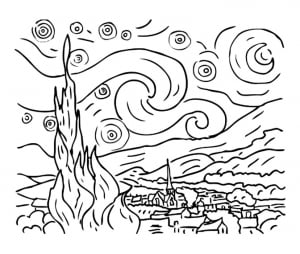 Vincent Van Gogh   La Notte Stellata  1889   Versione Semplice 