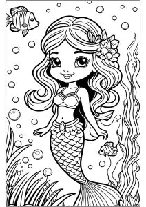 Giovane Sirena E Pesce