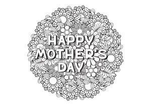 Pagina da colorare di buona festa della mamma