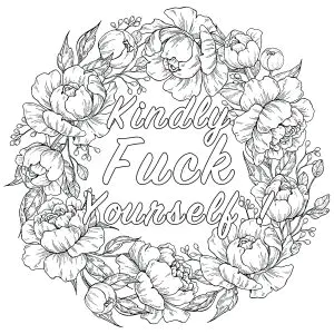 Kindly fuck yourself (pagina da colorare di parolacce)