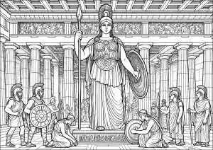 Statue der atehena parthenos, im parthenon