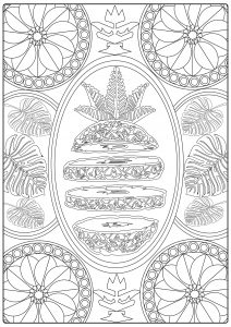 Geschnittene Ananas Und Mandalas