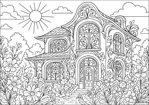 Jugendstilhaus mit Blumengarten