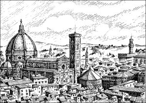 Gravur Der Stadt Florenz