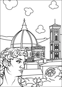Kathedrale Santa Maria Del Fiore Und Der David Von Michelangelo, Florenz