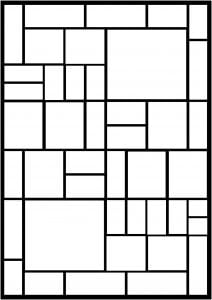 Färbung inspiriert von den geometrischen Werken des Malers Piet Mondrian