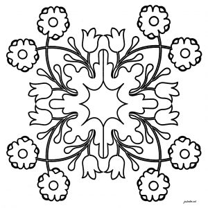 Einfacher Azulejo Aus Portugal Mit Floralen Mustern