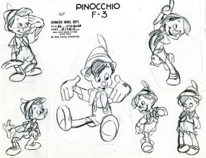 Croquis de Pinocchio (Disney)