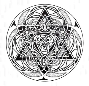 Keltische Kunst: Verschlungene Elemente, Die An Ein Mandala Erinnern