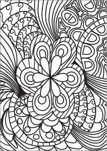 Hübsches Doodle Mit Einer Zentralen Blume