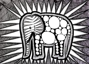 Elefant : Komplexe Färbung