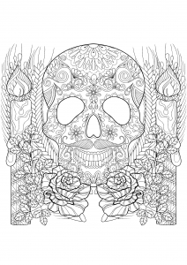 Totenkopf Und Kerzen