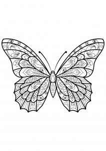 Schmetterling mit hübschen Mustern zum Ausmalen