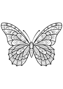 Schmetterling Mit Hübschen Mustern Zum Ausmalen