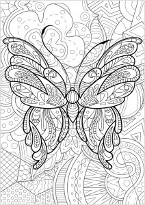 Schmetterling mit geblümtem Hintergrund - 1