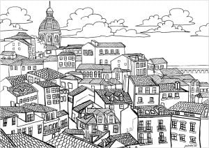 Die Dächer Von Lissabon, Portugal