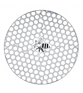 frei-mandala-zu-farben-:-biene-im-stock