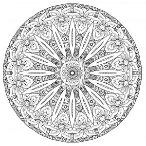 Komplexes Mandala Mit Blumen