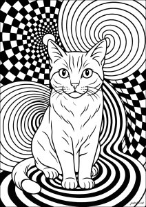 Hypnotische Katze in der Spirale