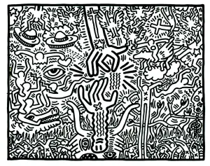 Komplexe Farbgebung, Inspiriert Durch Das Universum Von Keith Haring