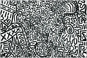 Farbgebung Nach Einem Gemälde Von Keith Haring