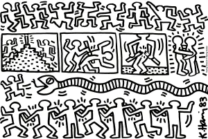 Malvorlage Nach Einem Gemälde Von Keith Haring