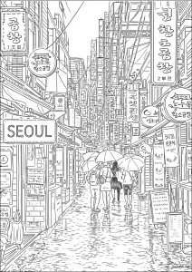 Ein Spaziergang durch eine Gasse in Seoul