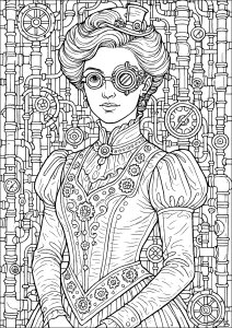 Geheimnisvolle Frau der Steampunk Ära