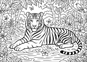 Majestätischer Tiger im Dschungel