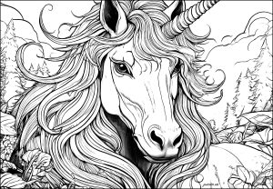 Einhornkopf, Die Mähne Weht Im Wind