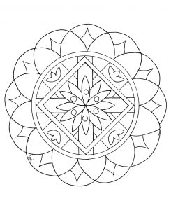 Generalísimo mandala floral con un loto muy bonito en el centro. Bastante fácil.