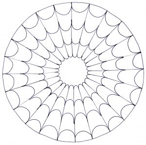 Un mandala perfecto que se asemeja a una tela de araña, si te apetece la sencillez o no tienes mucho tiempo para colorear.