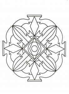 Este sencillo mandala es perfecto si te apetece simplificar o no tienes mucho tiempo para colorear.