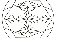 Magnífico mandala de estilo "abstracto" con un hexágono de fondo.