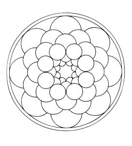 Mandala redondo para descargar. Muy fácil de colorear.