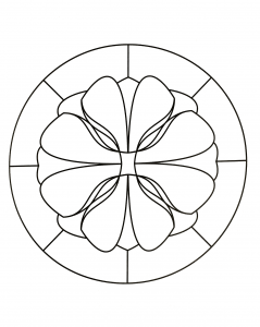 Precioso mandala para descargar con una magnífica flor en el centro.