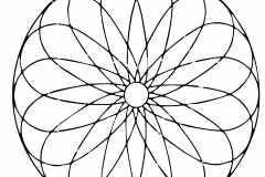 Mandala muito bonita com espiral, com uma bela flor no centro.