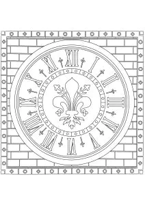 Relógio com flor de lis vermelha (símbolo de Florença)