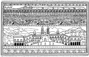 Desenhos para colorir de Arquitetura e casa para baixar